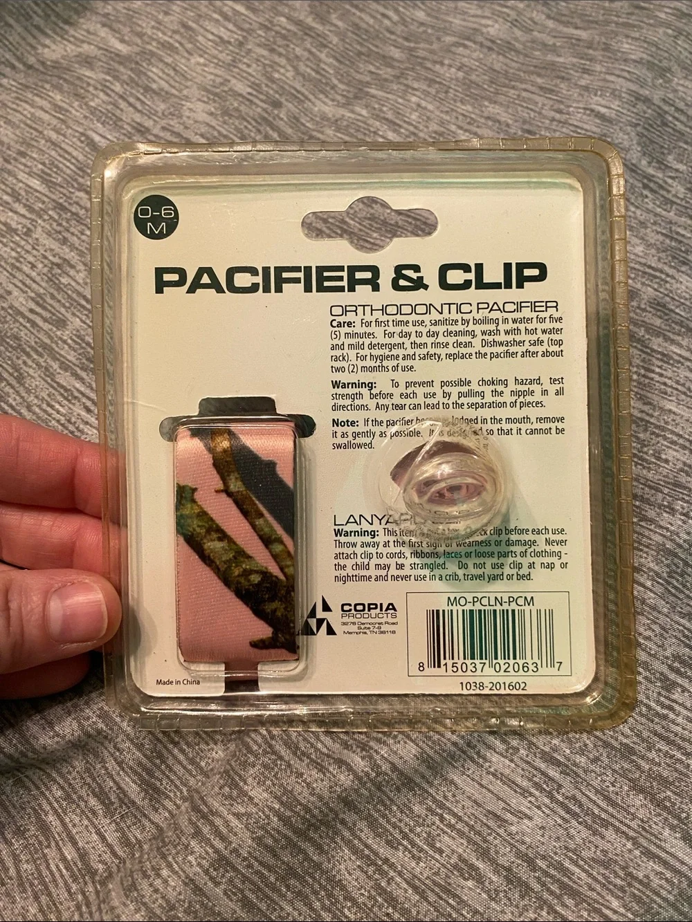 Missy Oak Pacifier & Clip The Perfect Set in Pink Camouflage Camo 0-6 Mths NEW